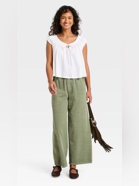 Women's High-Rise Pull-On Pants - Universal Thread™ Olive Green Sz Large